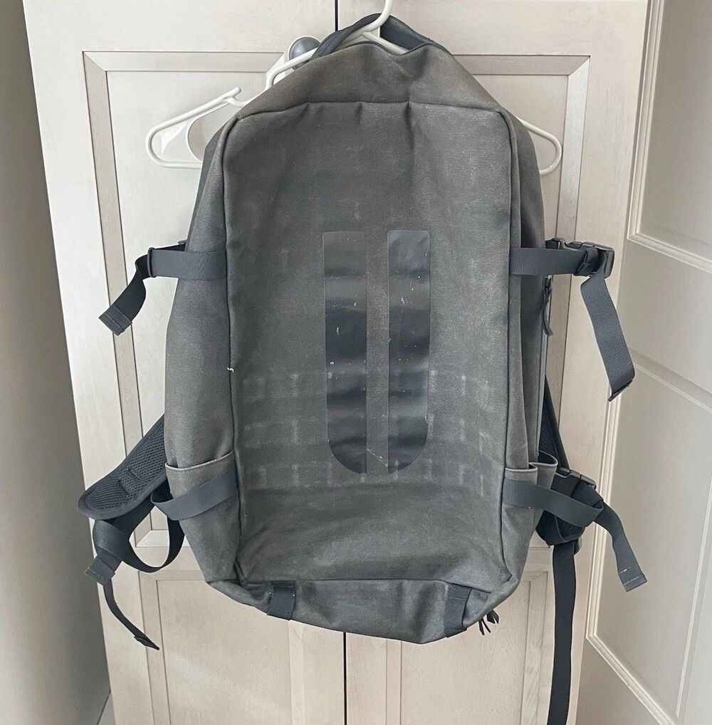 NOBULL Duffel Backpack Waxed Canvas Brown Buckles Laptop Padded